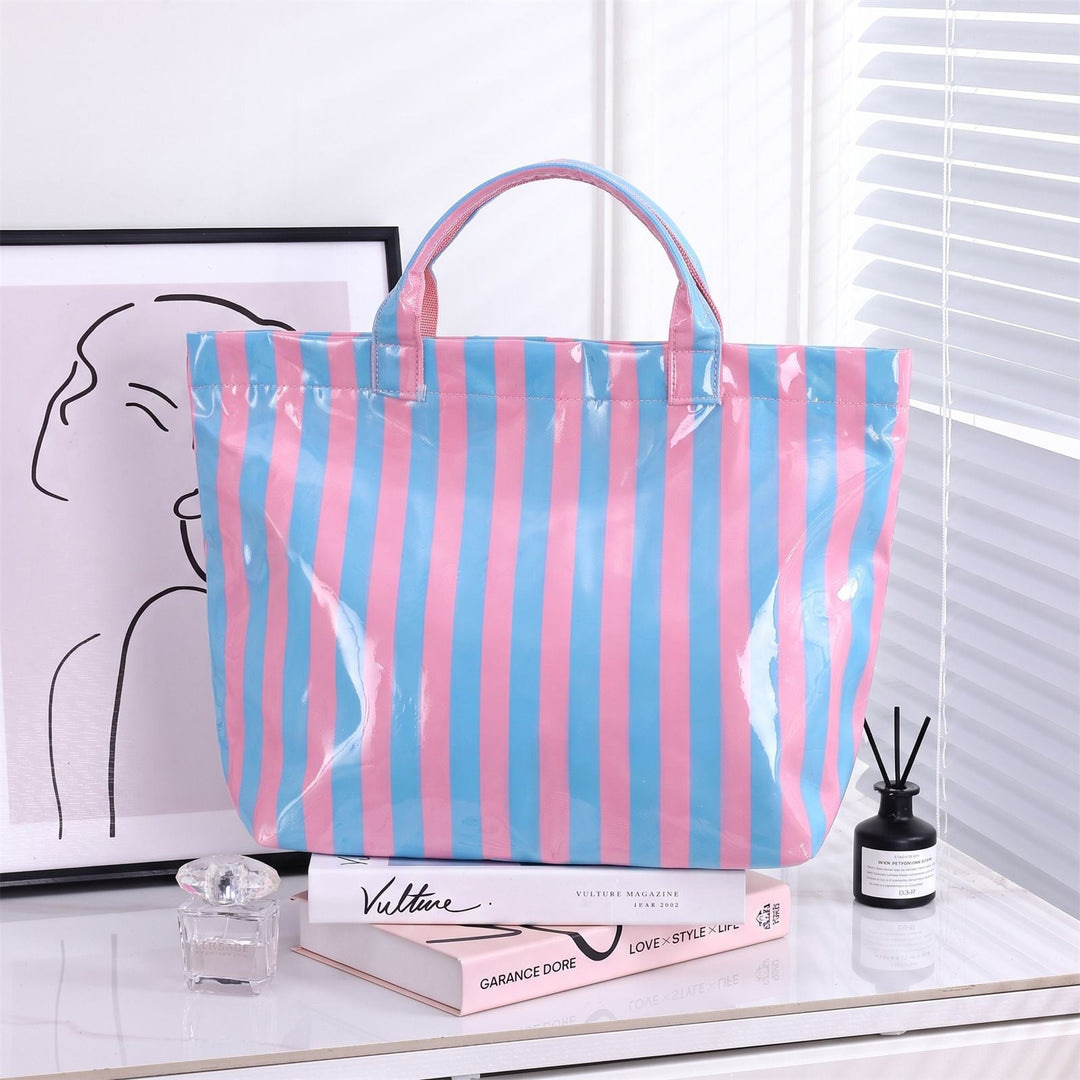 spacious Stripe Beach Bag Kalsten