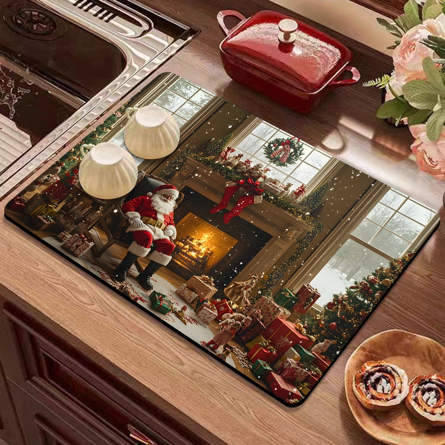 Festive Winter-Themed Kitchen Counter Mat Acalora