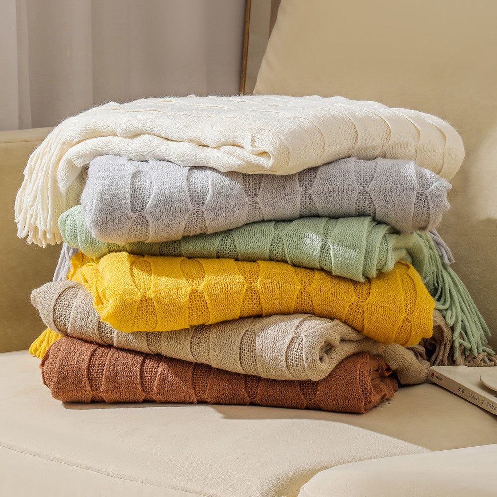 Unisex Knitted Cozy Throw Blanket