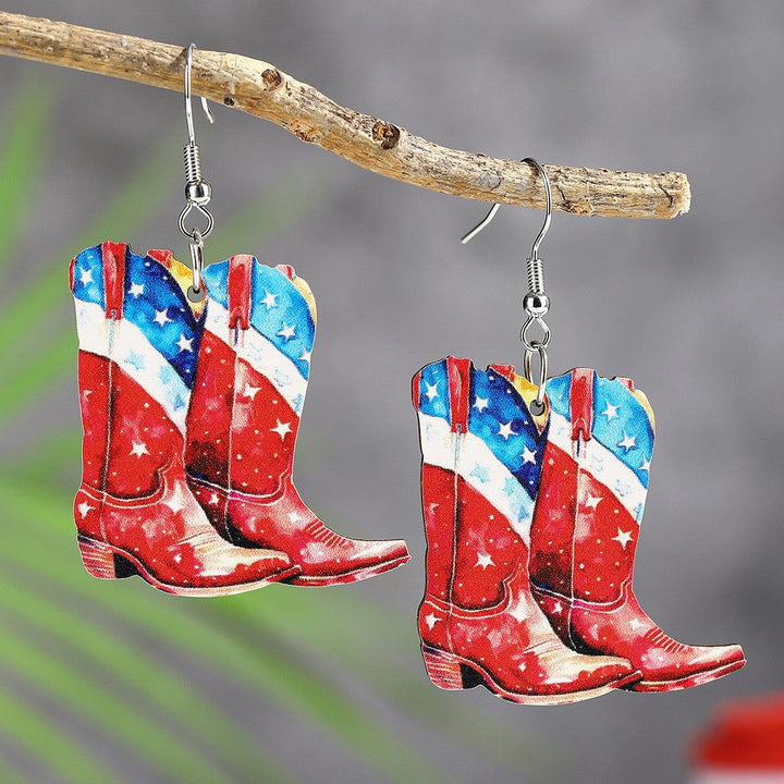 Women's eye-catching statement earrings can shape with flag motif Kalsten