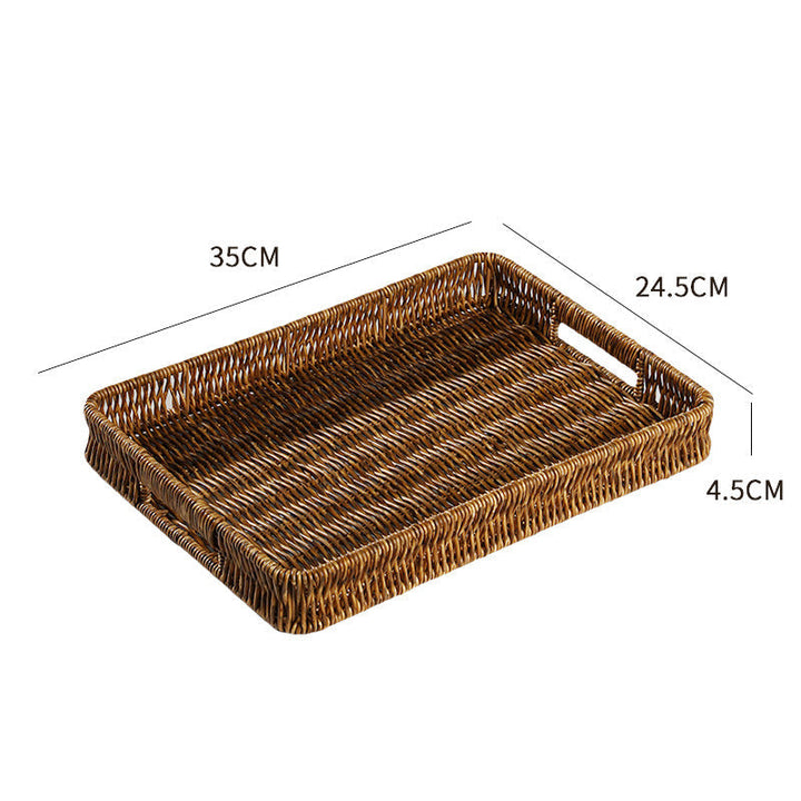 Handcrafted Rectangular Wicker Serving Tray Kalsten