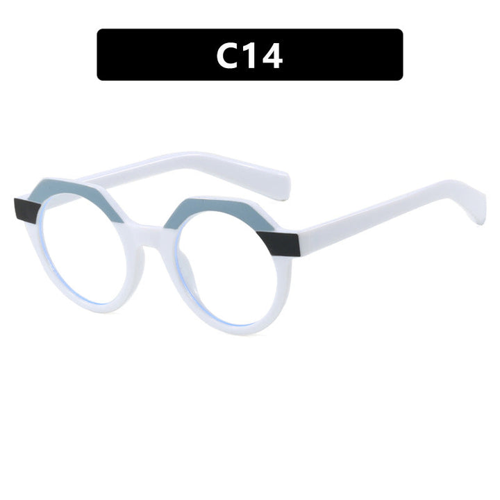 Ladies extravagant round sunglasses with colored accented frame Kalsten