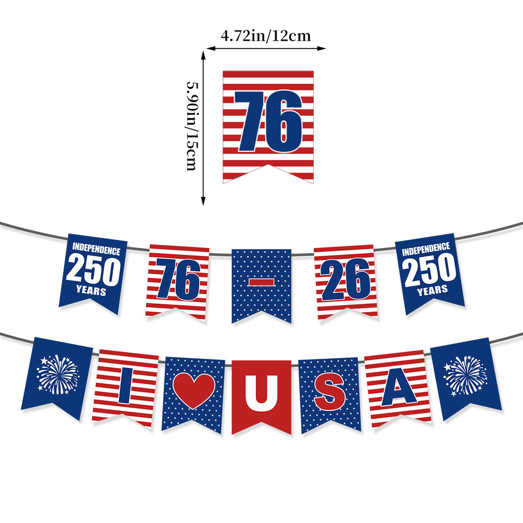 Unisex nan patriotic star and stripe multi-strand bunting garland banner set Kalsten