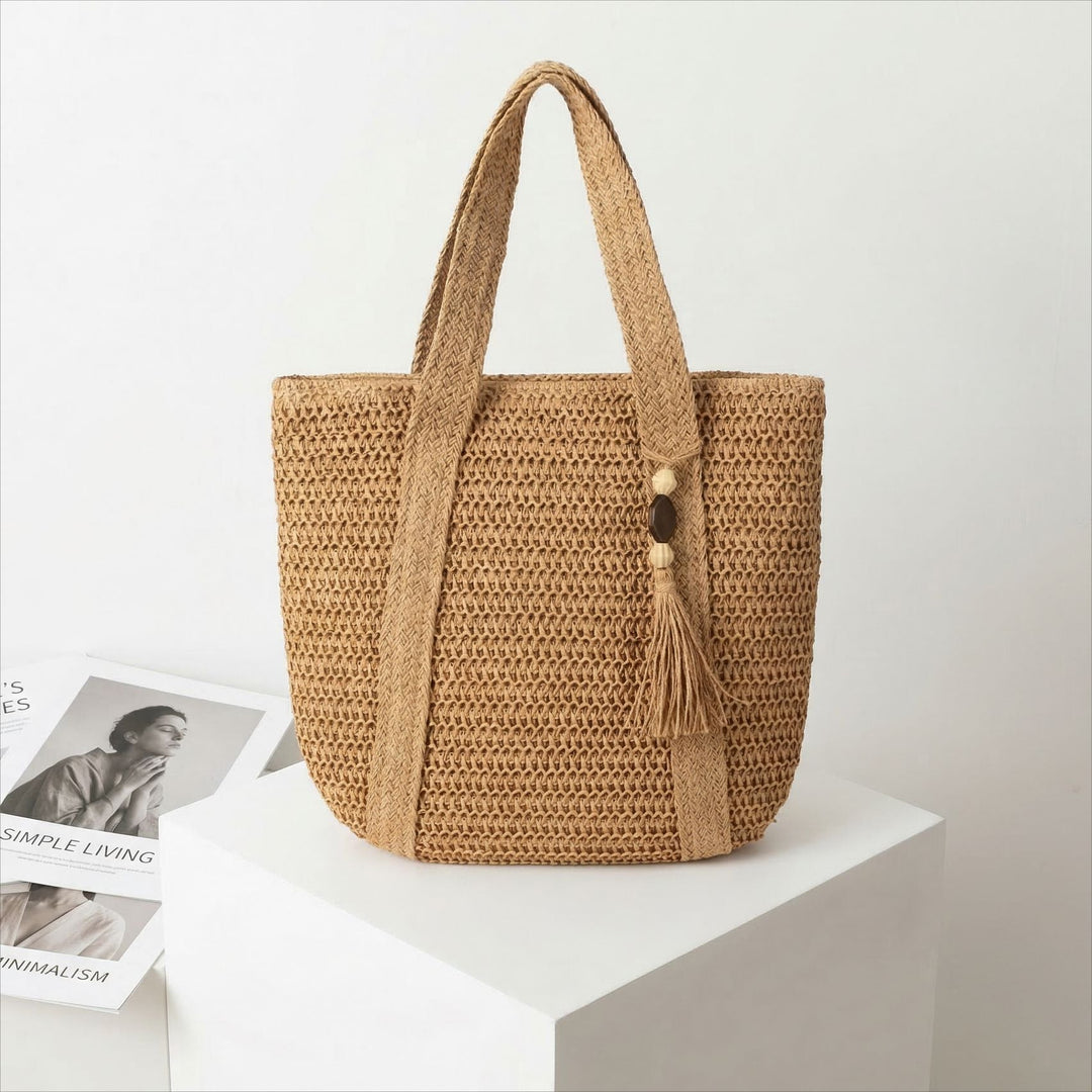 Macrame Tote with Woven Design Kalsten