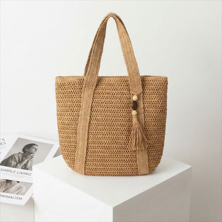 Macrame Tote with Woven Design Kalsten
