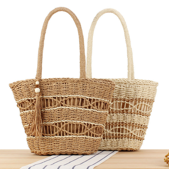 Handmade tote bag with decorative fringes Kalsten
