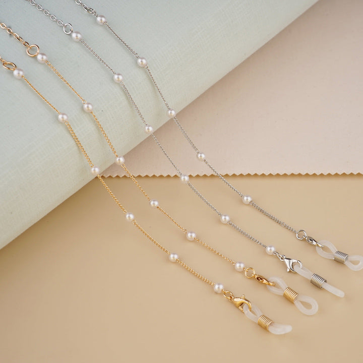 Elegant Pearl-Accented Eyewear Chain Kalsten