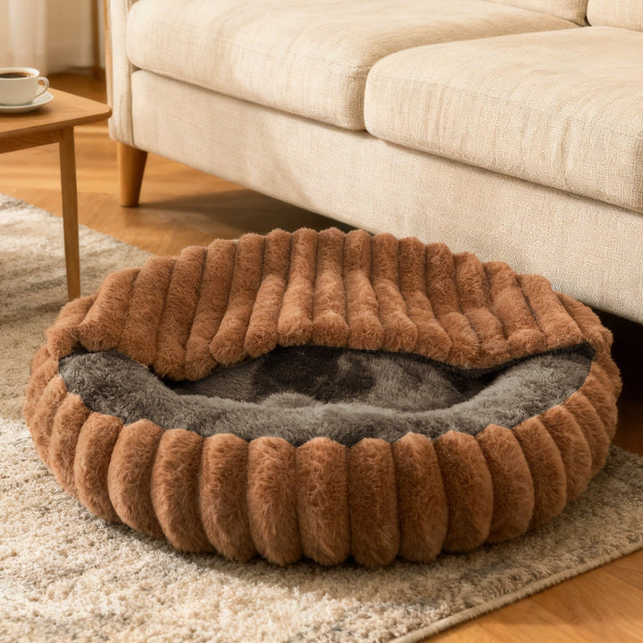 Ladies Cozy and Round Pet Bed with High Edge Kalsten