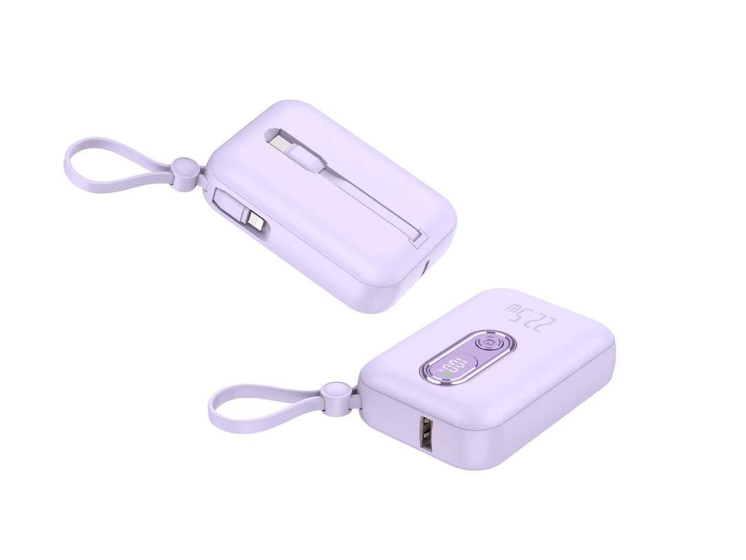 Portable power bank with integrated USB-C port and digital charge status display Kalsten