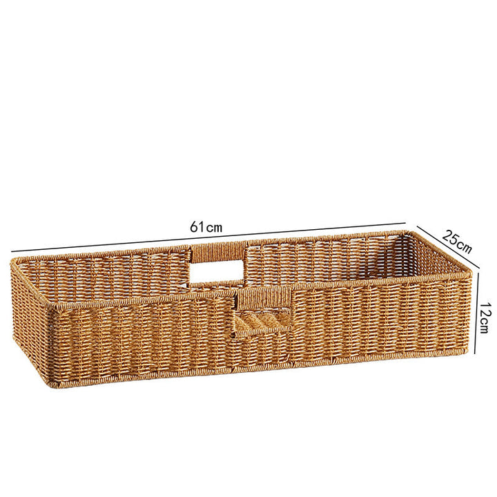 Handwoven Rectangular Storage Basket with Cut-Out Handles Kalsten