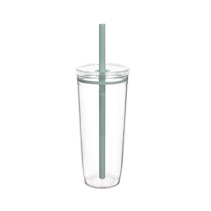 Women's Transparent BPA-free Drinking Cup with Integrated Straw Kalsten