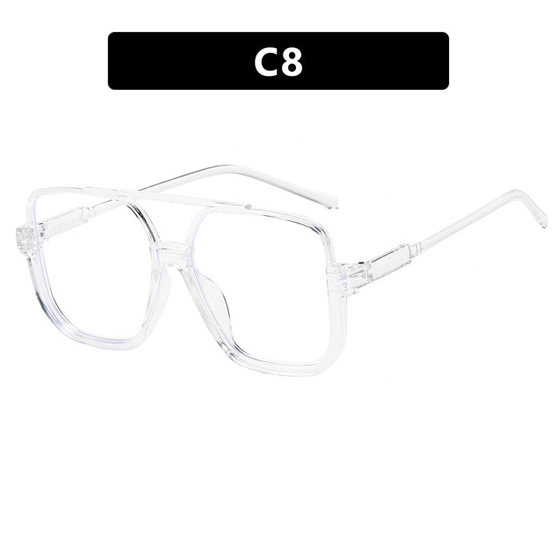 Women's square sunglasses with transparent frame and green tinted lenses Kalsten