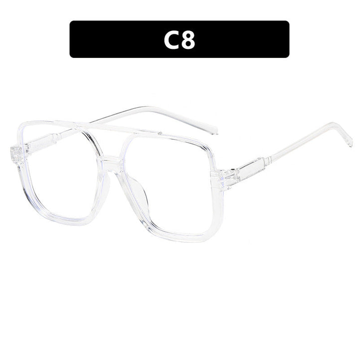 Women's square sunglasses with transparent frame and green tinted lenses Kalsten