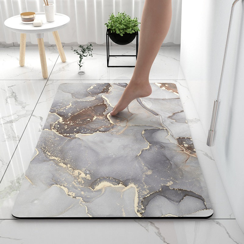Soft Print Abstract Marble Bath Mat Kalsten