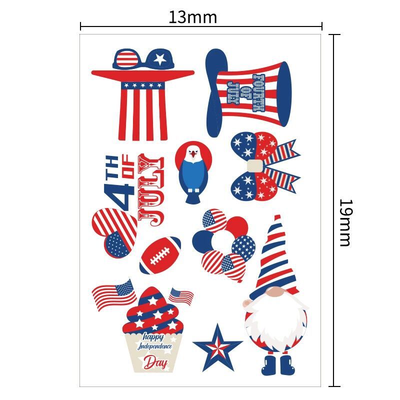 Unisex nan patriotic vinyl sticker set with American flag designs and removable designs Kalsten