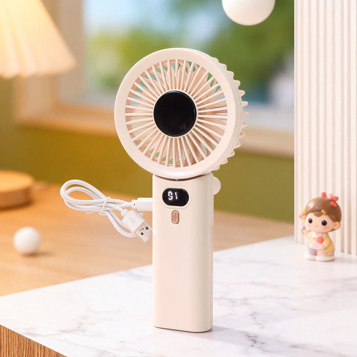 Women Portable Hand Fan with Temperature Regulating Display Kalsten