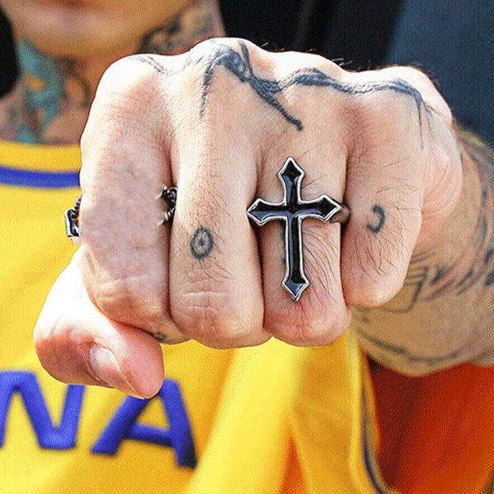 Stylish Cross Ring Made of Stainless Steel Kalsten