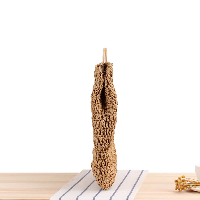 Macrame Tote Bag with Elegant Wooden Handle Kalsten