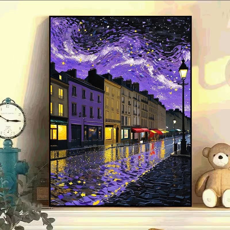 Eiffel Tower Night Scene Canvas Art Kalsten
