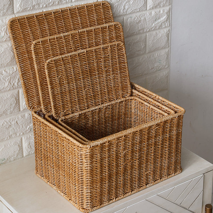 Handcrafted Rectangular Wicker Storage Box Kalsten