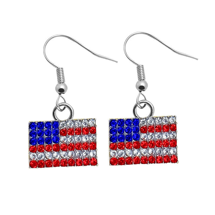 Women's earrings in flip-flop design with crystal embellishment and enamel flag motif Kalsten