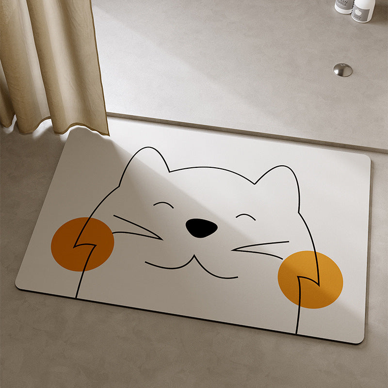 Playful Cat-Themed Bath Mat Kalsten