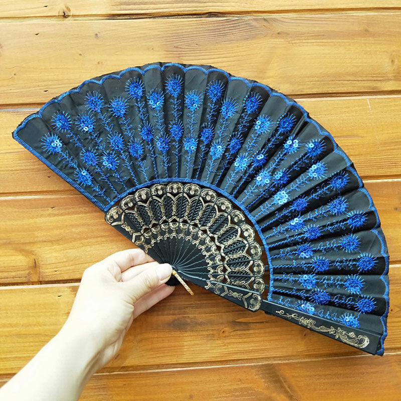 Ladies handcrafted fan with exquisite embroidery Kalsten
