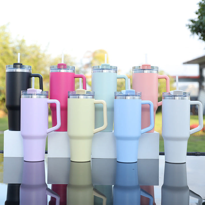 Women's Thermo Drinking Cup with Ergonomic Handle and Practical Straw Kalsten