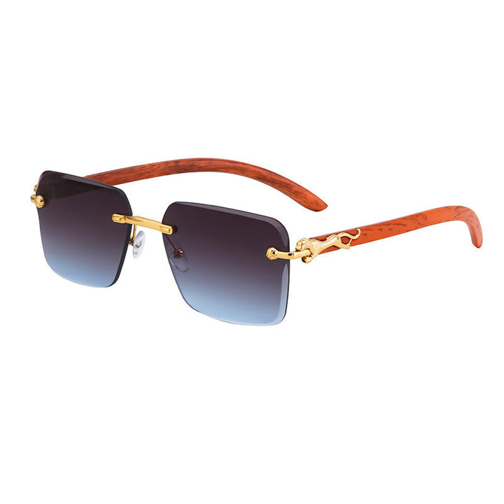 Women’s Fashion Square Sunglasses with Elegant Wooden Arms Kalsten