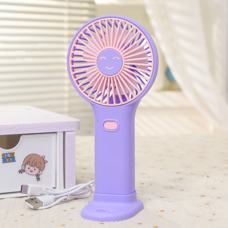 Ladies portable USB hand fan with innovative smiling design Kalsten
