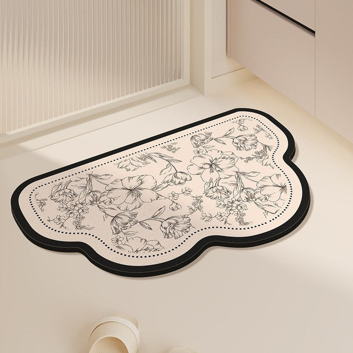 Floral Pattern Memory Foam Bath Mat