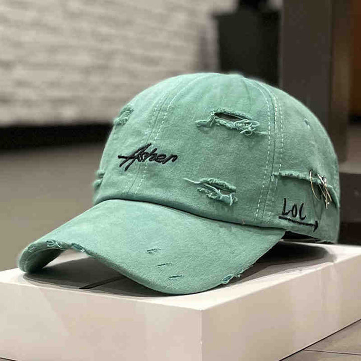 Unisex Distressed Denim Adjustable Cap Kalsten
