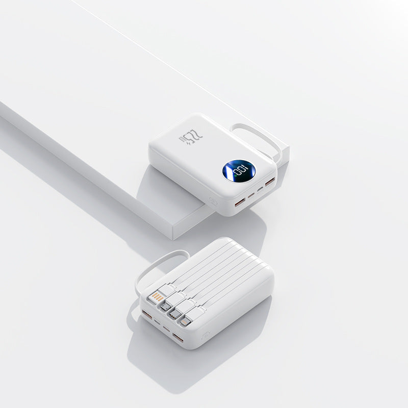 Portable power bank with integrated digital capacity display and flexible cable management Kalsten