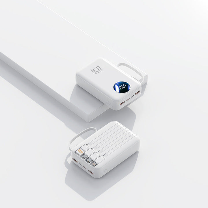 Portable power bank with integrated digital capacity display and flexible cable management Kalsten