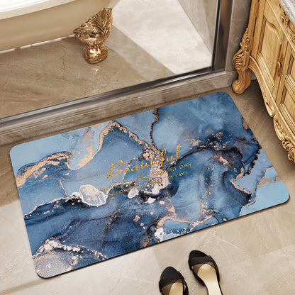 Floral Design Absorbent Bathroom Mat Acalora