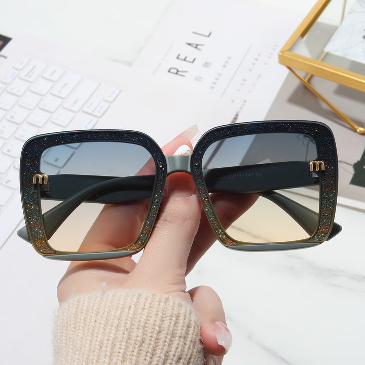 Ladies fashionable square sunglasses with shimmering frame Kalsten