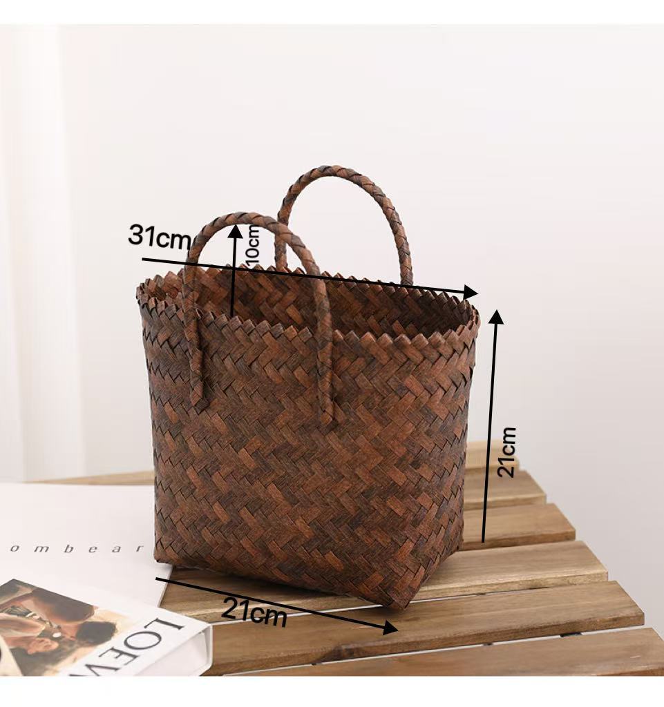 Handmade basket bag with stylish braiding pattern Kalsten