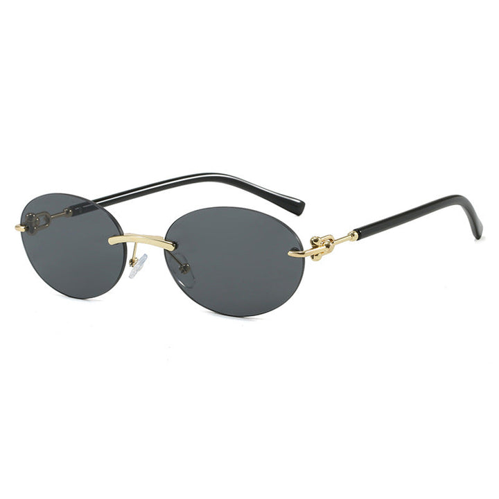 Women oval sunglasses with luxurious metal frame and mirrored lenses Kalsten