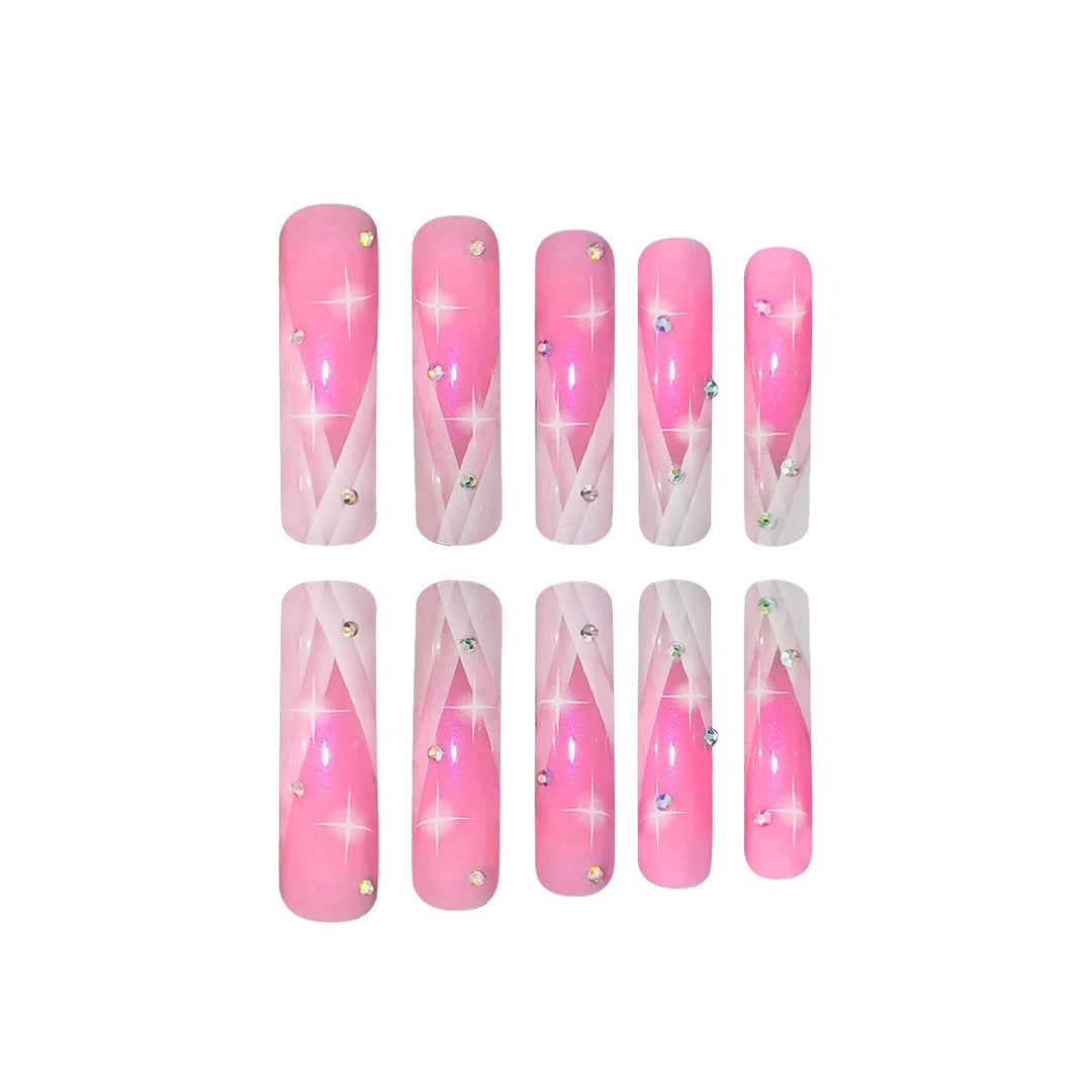 Decorative Stiletto Press-On Nails with Rhinestone Accents Kalsten