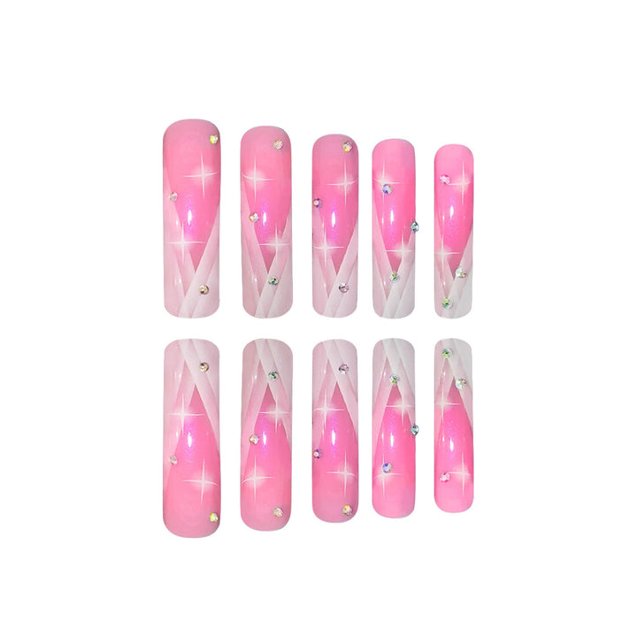Decorative Stiletto Press-On Nails with Rhinestone Accents Kalsten