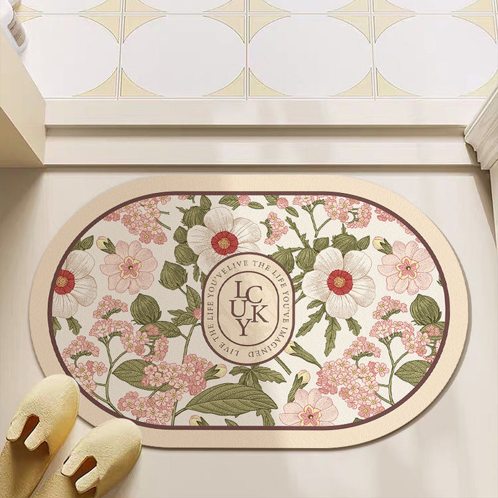 Artistic Floral Bath Mat