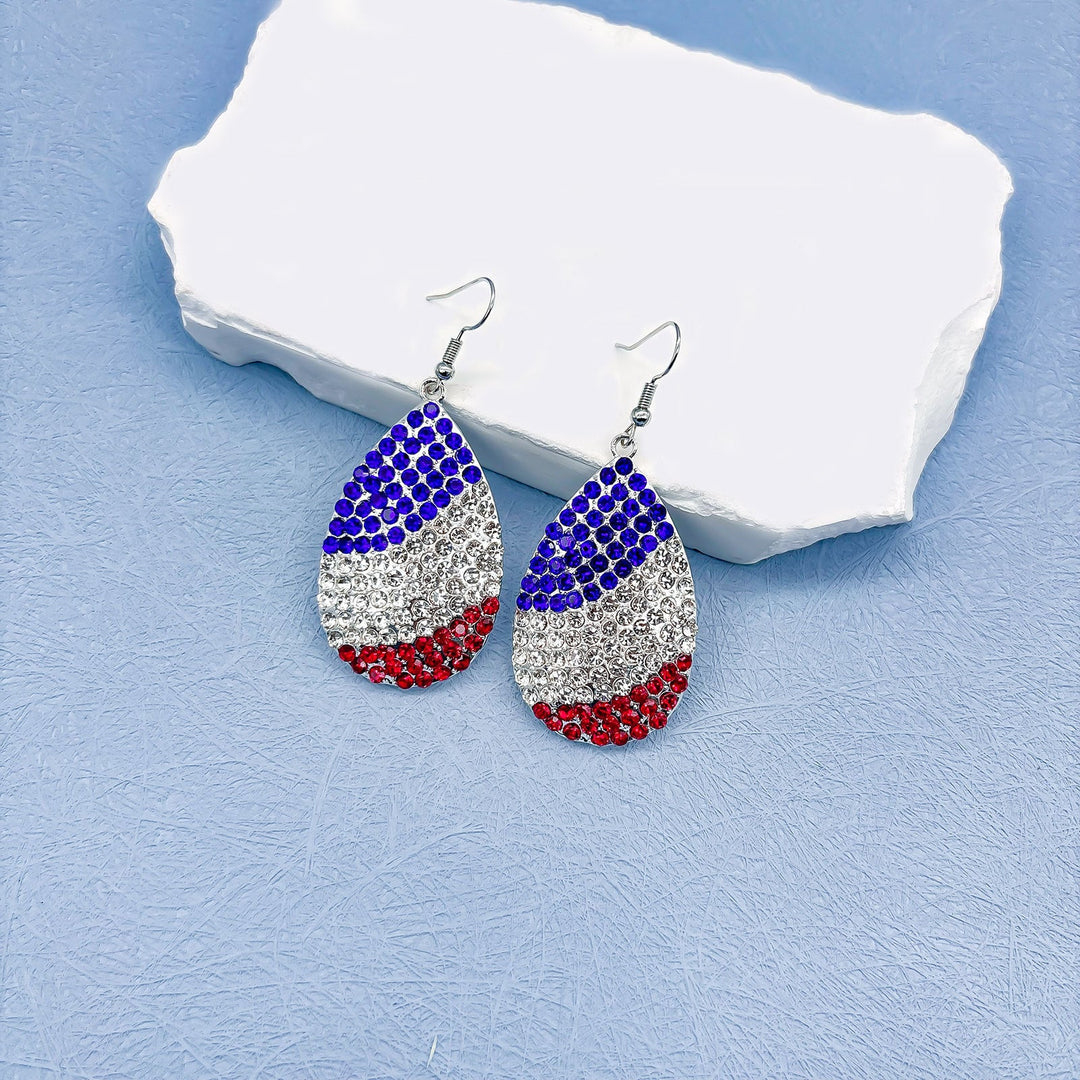 Women's nan long patriotic mesh tassel dangle earrings Kalsten