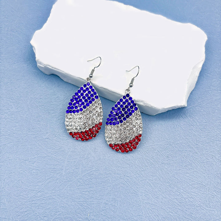 Women's nan long patriotic mesh tassel dangle earrings Kalsten