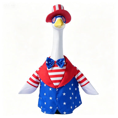 Unisex decorative fabric gander with patriotic costume and removable top hat Kalsten