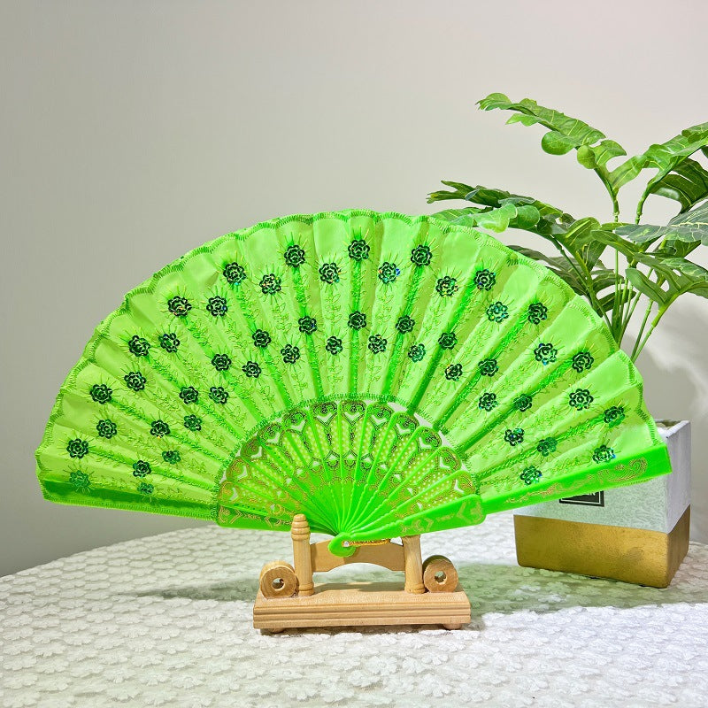 Women's folding fan with artistic decorations Kalsten