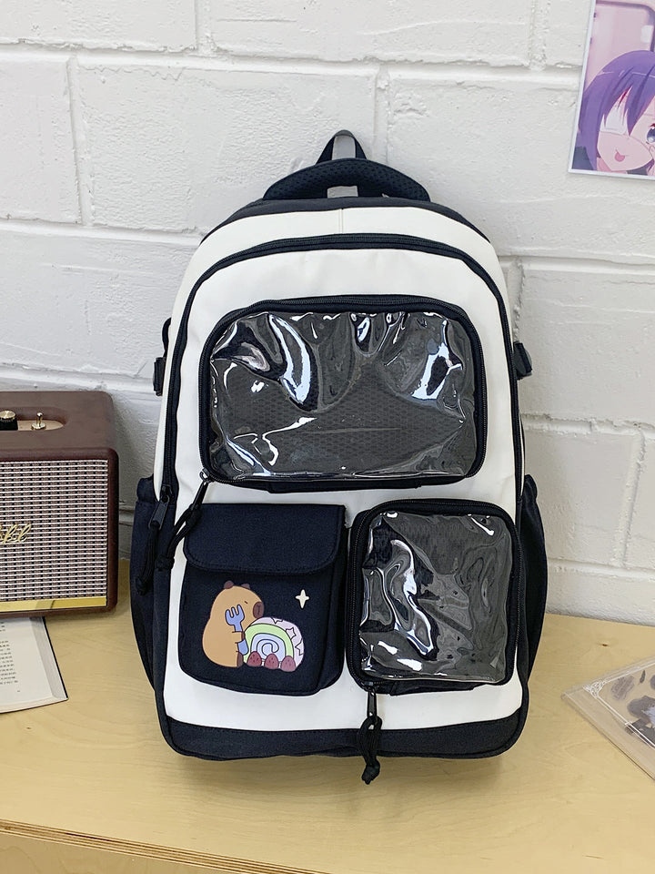 Cute Character-Themed Multi-Pocket School Backpack