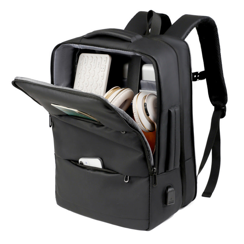 More modern laptop backpack with practical USB connection and innovative compartment system Kalsten
