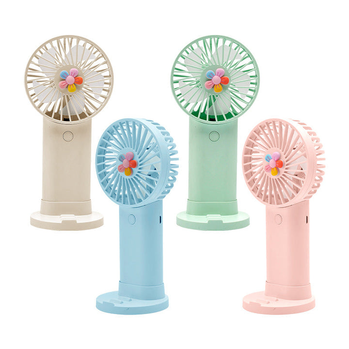 Women's Portable Handheld Fan with Playful Flower Design Kalsten