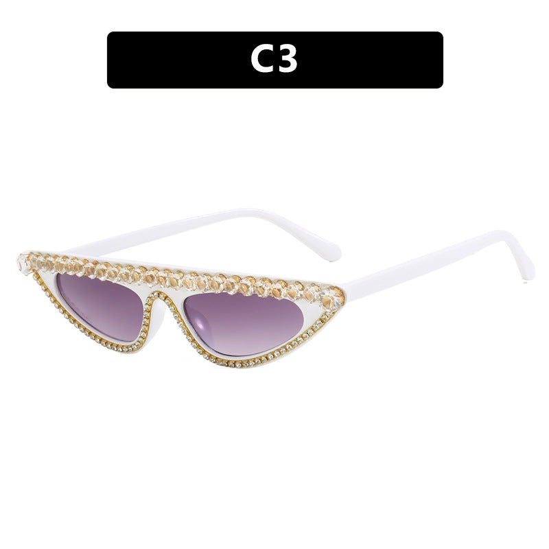 Ladies designer sunglasses in stylish cat-eye design with glittering frame Kalsten