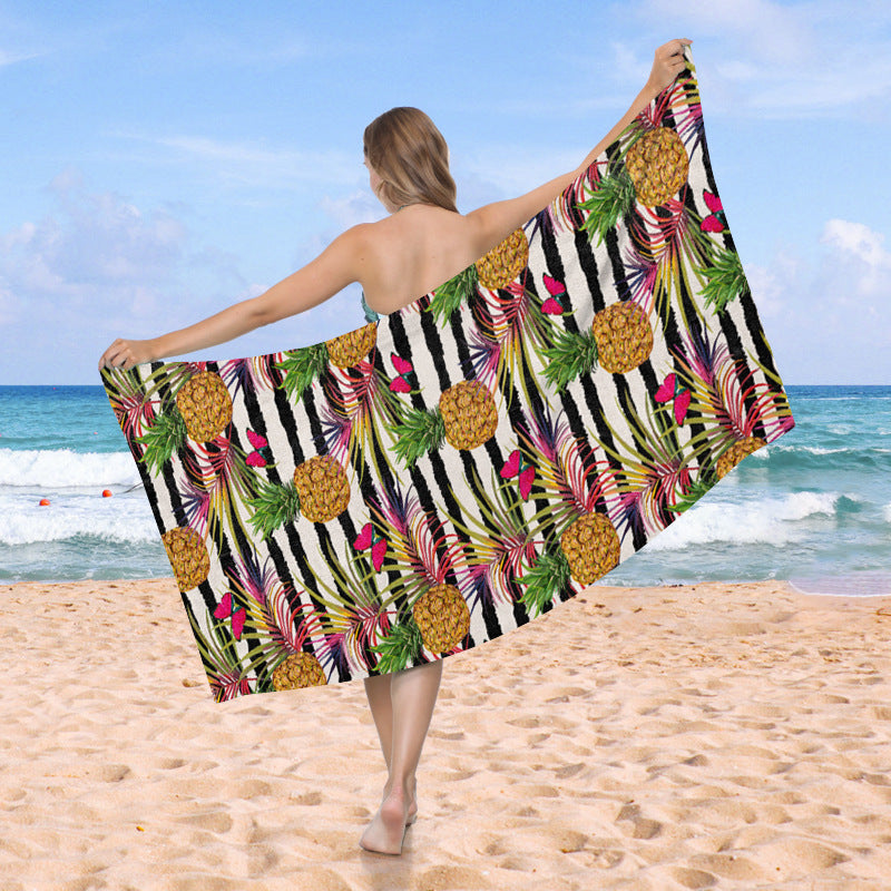 Beach towel with exotic pineapple and palm pattern Kalsten